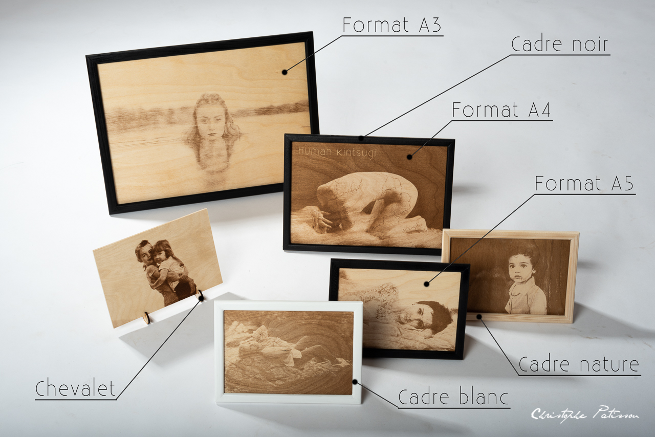 Gravure image / photos verticale sur un planche de bois 13x18 avec
